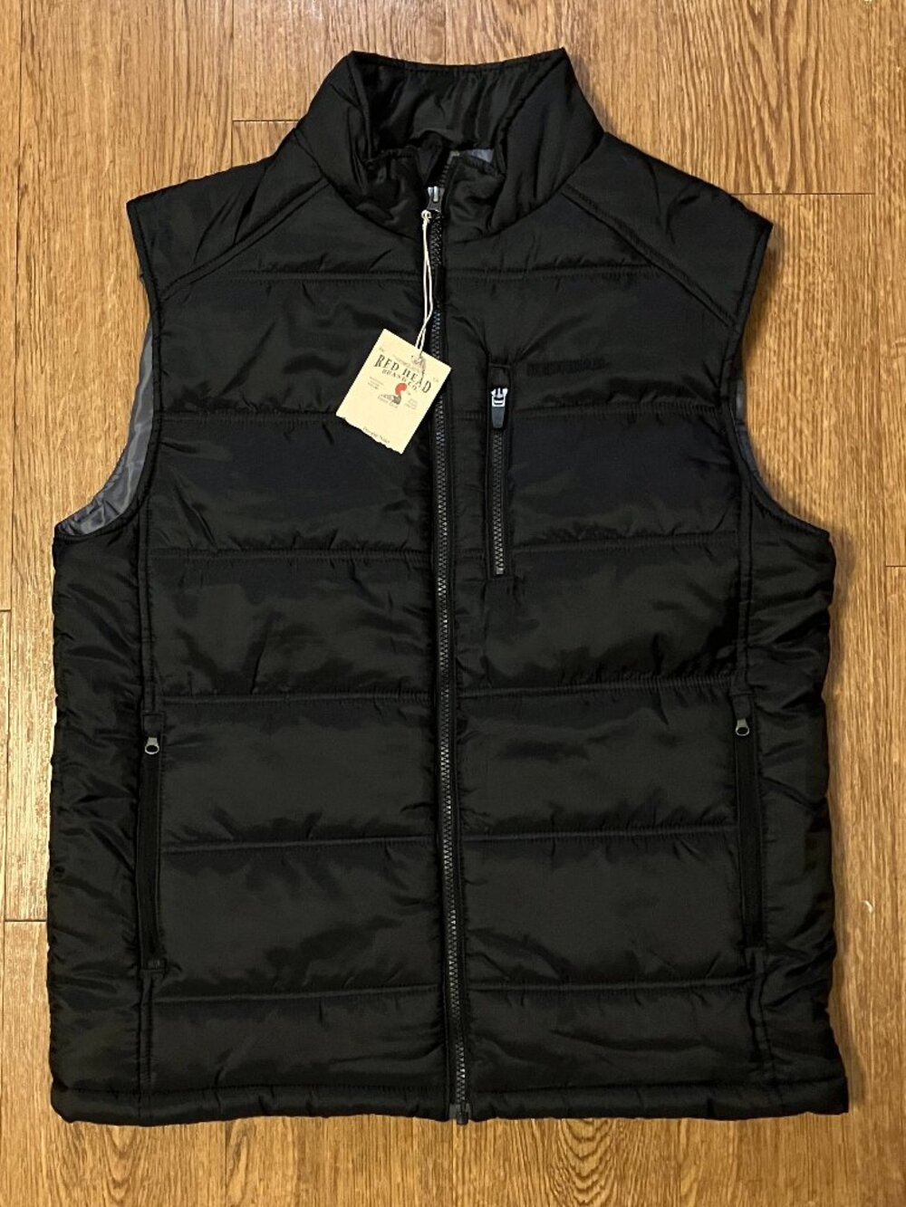NWT RedHead Englewood Puffer Vest Mens Medium M Black Full Zip Bass Pro Shops
